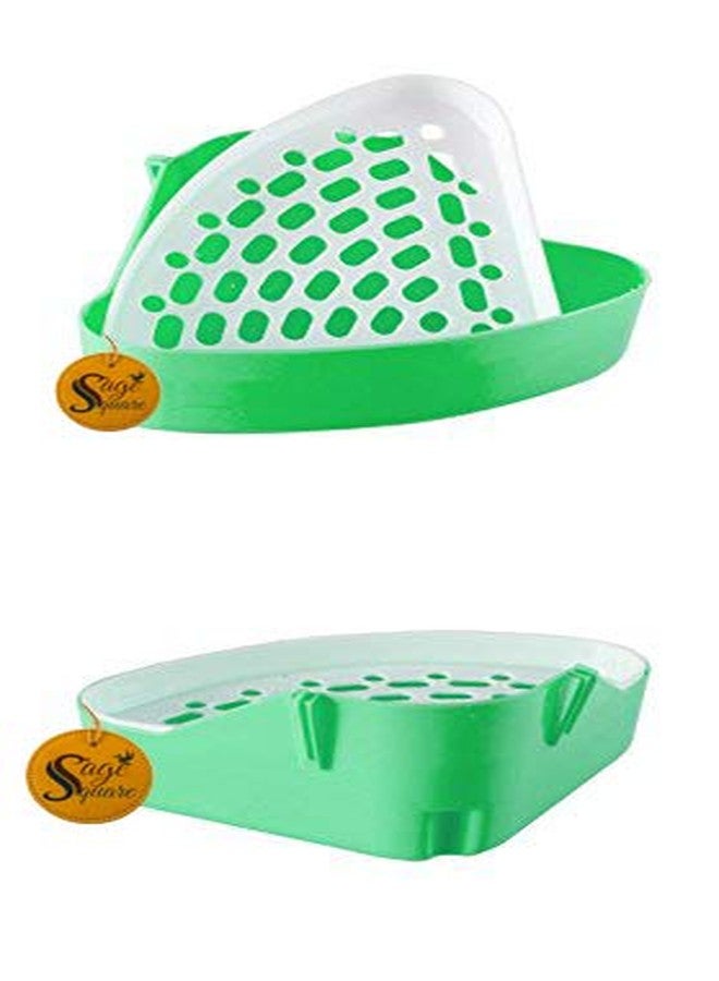 سايج سكوير صندوق فضلات بحجم جامبو مربع من سيج، يُستخدم أيضًا للتدريب على استخدام المرحاض مع مغرفة للأرانب، والخنازير الغينية، والنموس (أخضر) - Image 4